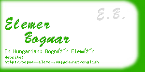 elemer bognar business card